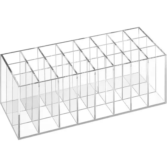 Organizador de Batons com 24 Compartimentos, Suporte Expositor de Batons, Pequeno, Transparente, Compacto, para Brilho L
