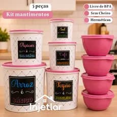 Kit de potes mantimentos com 9 peças para cozinha