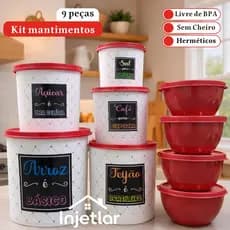 Kit de potes mantimentos com 5 potes + 4 peças boll