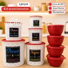 Jogo de potes de mantimentos com 9 peças para cozinha