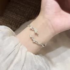 Jasmine Open Bangle Pulseira Minimalista Luxo Delicado Joias Aniversário Qixi Presente Para Namorada Melhor Amigo Presen