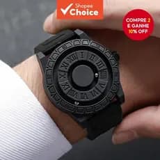 Relógio Masculino com Pulseira de Silicone, Magnético, Estilo Empresarial, Mostrador com Números Romanos, Display Analóg