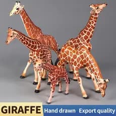 Conjunto de Brinquedos de Simulação de Animais Selvagens Africanos - Girafa - Modelo Educacional de Ação para Crianças