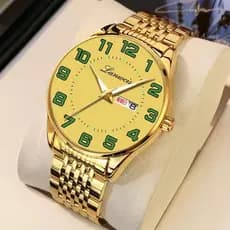 Relógio Masculino Automático de Luxo Original Grande Visor Duplo Calendário Luminoso à Prova D'água Resistente Moda Eleg