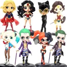 Qposket Harley Quinn Joker Mulher Maravilha Figuras De Ação Supergirl Catwoman Colecionável Boneco Brinquedos Infantis