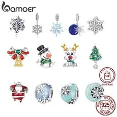 Bamoer Encanta 925 Prata Série Neve Miçanga Para Colar Pulseira DIY