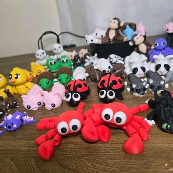 Kit Mini Bichinhos Articulados Fidget Antiestresse (3, 5, 8 ou 10 Unidades)