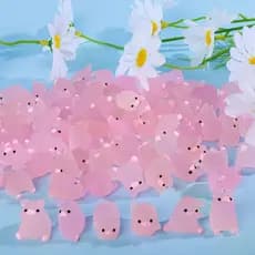 20/30/50 Pçs Design De Porco Luminoso Decoração Artesanato Conjunto Criativo Rosa Mini Em Forma De Objeto Para De Casa