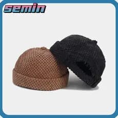 Chapéus Sem Aba SEMIN , Gorro De Caveira Ajustável De Cor Sólida , Chapéu De Abóbora Grosso Hip Hop Outono Inverno Mascu