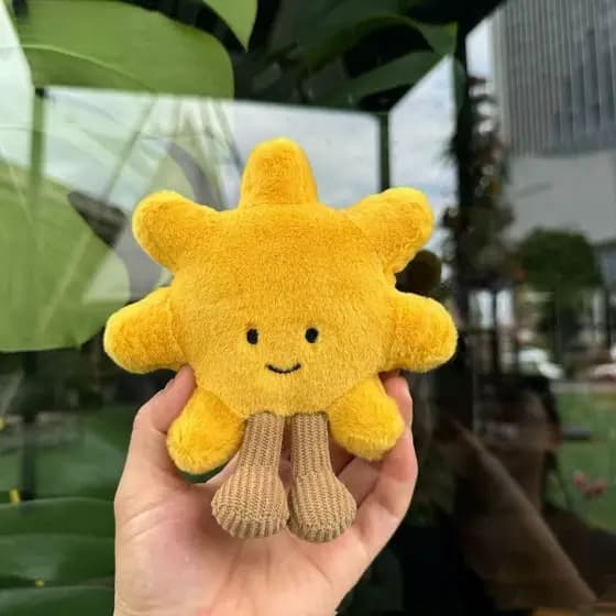 Conjunto de brinquedos de pelúcia emocional Golden Sun Smile Cartoon