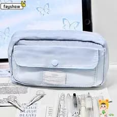 Bolsa De Lápis FAYSHOW , Caneta De Estudante De Grande Capacidade De Alto Nível De Aparência , Com Caixa De Malha Separá