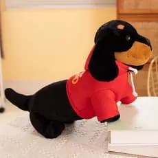 JAMXUN Brinquedo de Pelúcia Fofo de Dachshund Alemão, Cãozinho Raposa de Pelúcia Realista, Filhote Adorável Pl KYYK