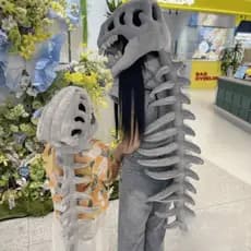Máscara de Esqueleto de Dinossauro SUNDANCE, um divertido chapéu de pelúcia para role-playing, fantasia com design de ex