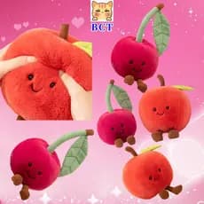 Brinquedos de pelúcia de frutas simuladas BCT, maçãs e cerejas, brinquedos de frutas para crianças, decoração de casa, o