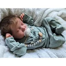NPK 19 Polegadas Lifelike Levi Reborn Baby Realístico Corpo Macio Bebê Recém-Nascido Acabado À Mão Boneca De Raiz De Cab