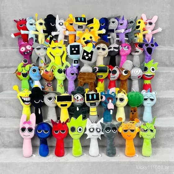Mutant Sprunki Brinquedo De Pelúcia Novo Humanóide Incredibox Jogo Cinza Wenda Oren Bonecas Decoração Lembrança Brinqued