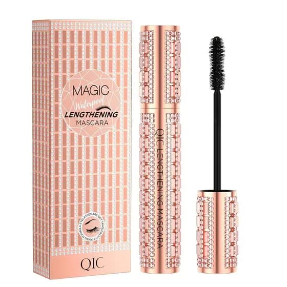 Máscara para Cílios à Prova d'Água, Alongadora e Curvadora, Máscara de Fibra Natural com Escova Grossa para Cílios Longo