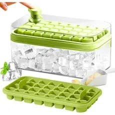 Forma de Gelo com Tampa e Recipiente, 2 Pacotes de Formas de Gelo para Freezer, 64 Peças de Formas de Gelo, Forma de Gel