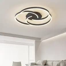 Luminária Teto Led,paflon Sobrepor Moderna  Sala 3em1 60cm Lustre Pendente Moderna Led,luminaria Negro Redondo Sala 48W