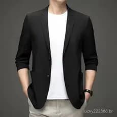 Blazer masculino Slim fit com dois botões, alfaiataria italiana de alta qualidade