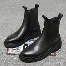 Botas Chelsea Masculina De Couro Genuíno/Impermeável/Antiderrapante/2022