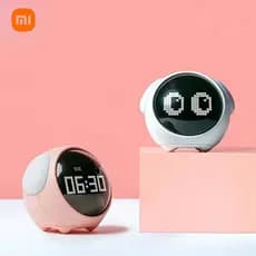 Relógio Despertador Digital LED MiJia com Expressões Fofas, Multifuncional, Controlado por Voz, com Luz e Termômetro par