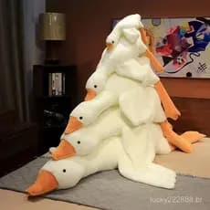 50-190cm Bonito Grande Ganso Branco Brinquedos De Pelúcia Kawaii Enorme Pato Sono Travesseiro Almofada Macio Animal Bone