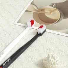 2pcs-Conjunto De Escova De Dentes Bicolor Casal De Amor Com Cerdas Macias Gengival Nano Extra Sensíveis
