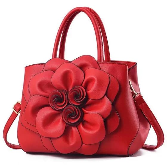 Novas senhoras bolsa de ombro de couro bordado flor mensageiro saco grande capacidade bolsa D1OO