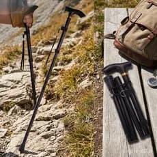 Bastão De Caminhada Telescópico De 5 Seções , Bastões De Trekking Em Liga De Alumínio , Bengala Ajustável Para Acampamen