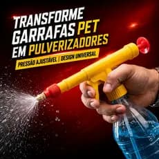 Pulverizador Manual Universal para Garrafa Pet, Bico Regulável com Pressão, Borrifador para Jardim e Limpeza