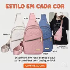 Bolsa Peitoral Feminina Matelassada Multiuso Bolsa de Ombro Transversal com Saída para Fone Nylon Resistente Dia a Dia