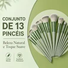 Conjunto 13 Pincéis de Maquiagem Cerdas Macias Profissional para Base Sombra Blush