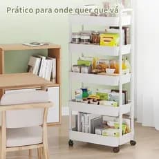 Prateleira Móvel 5 Andares Multiuso para Cozinha, Banheiro e Quarto