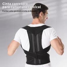 Cinta Corretora de Postura para Coluna e Cervical, Ajustável e Confortável