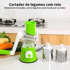 Ralador de Legumes Manual com 3 Lâminas, Multifuncional para Fatiar e Ralar