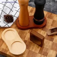 [newpros] Bandeja De Moinho De Pimenta De Madeira Suporte Para Saleiro De Bambu Base De 1/2 Furos Chá Decoração De Casa