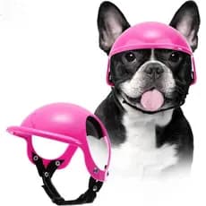 Capacete De Cachorro Para Cães Médios , Furos Orelha De Motocicleta De Estimação , Cinto Ajustável Caminhada Ao Ar Livre