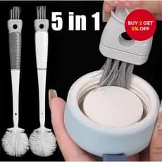 Escova De Limpeza De Silicone Macio Cinco Em Um-Cabeça De Dobrável Copo De Cabo Longo-Pendurado , Removível-Ferramenta D