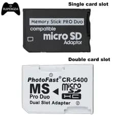 RUIPENGDA Memória Vara Pro Duo Leitor De Cartão Para PSP 1000 2000 3000 SD TF MS Conversor Adaptador