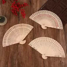 bluehome Ventilador Dobrável De Madeira Com Costelas Ocas De Mão Vintage Estilo Japonês Chinês Portátil Para Festa De Da