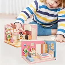 Construa Seu Mini Mundo ! Kit De Modelo De Casa De Papel 3d , Brinquedo Educacional Diy Para Crianças , Quebra-Cabeça G8