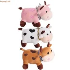 HUIJIANG Vaca Brinquedo De Pelúcia Aniversário Dos Desenhos Animados Sorriso Para Meninas Algodão Macio Animal Boneca