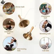Sinos De Mão Super Altos PFG , Chamada De Latão Sólido Para Idosos Em Casa , Treinamento De Animais , Jantares , Meditaç