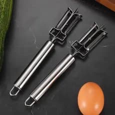 Descascador de aço inoxidável de dupla face, faca multifuncional para descascar, faca para frutas, ralador três em um, d
