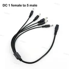 Cabo De Alimentação DC 12V 40cm , 1 Fêmea Para 5 Vias , Macho , Divisor , Adaptador , Conector 5.5mm X 2.1mm Luz De Tira