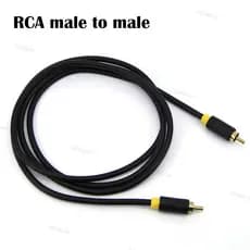 100cm Banhado A Ouro 1M RCA Macho Para Conector Estender Cabo Av Áudio PVC Alto-Falante Coaxial Fio 22BR3