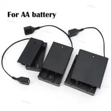 AA 1.5v 3v 6v Suporte De Bateria Caixa De Armazenamento Portátil Mini USB Fêmea Cabo Fonte De Alimentação Para Luz De Ti