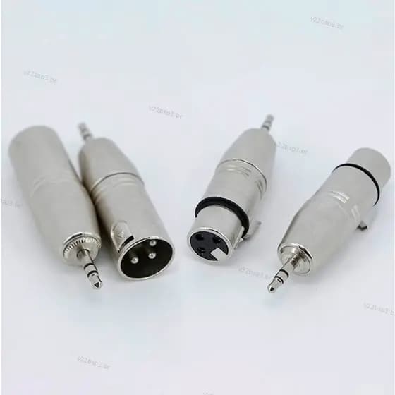Núcleo De 3 Pinos XLR Macho Fêmea Para 3.5mm Jack Adaptador De Áudio Alto-Falantes De Microfone Conector Amplificador De