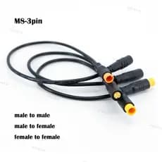 0.2m/0.3m m8 9mm 3 Pinos Plugue De Extremidade De Bicicleta Elétrica Macho Para Fêmea Cabo De Sinal Fio À Prova D'água E